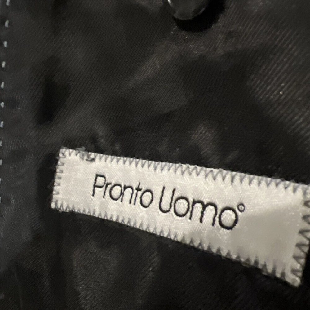 Pronto Uomo Mens Black Corduroy Blazer Sport Coat Two Button Casual Jacket 46S - Picture 12 of 16